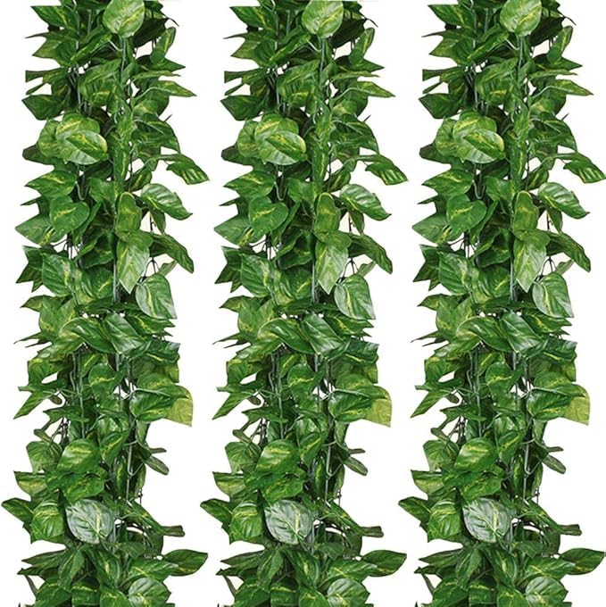 Artificial Green Vines (6 Pcs) with Warm Fairy LED Light for Navratri & Diwali Decoration