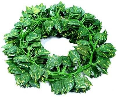 Artificial Green Vines (6 Pcs) with Warm Fairy LED Light for Navratri & Diwali Decoration