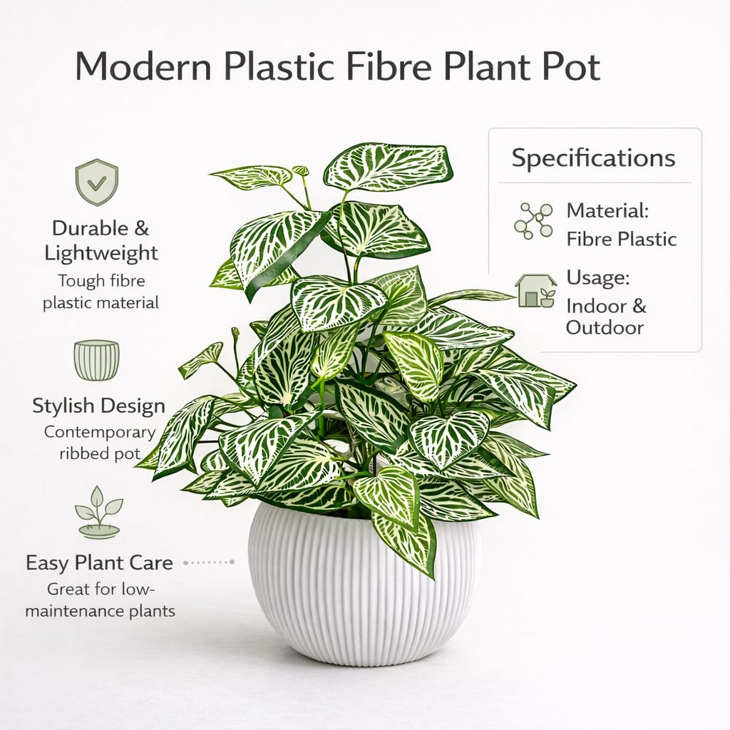 Artificial Green Potted Plant for Living Room, Bedroom & Office Decor | 37 cm