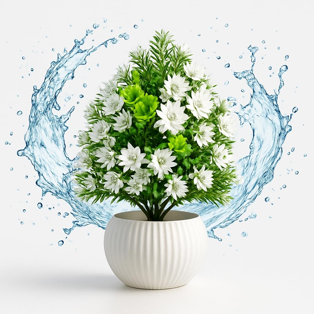 {{ Artificial Flower Arrangement Purple Daisy with Yellow Accents in White Geometric Pot - Purple Desai }} {{ Color }}